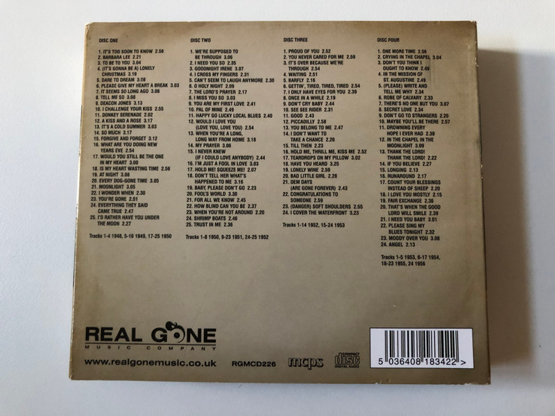 The Orioles – Singles Collection 1948-1956 / Digitally Remastered And Enhanced For Superior Quality / Real Gone Music / Real Gone Music Company 4x Audio CD / RGMCD226