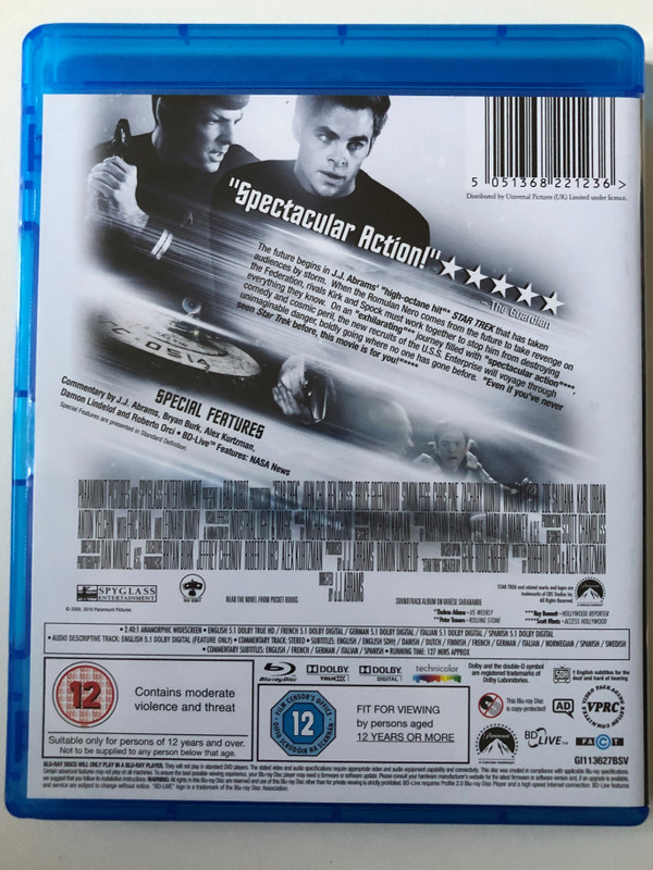 Star Trek - ''Action Movie of the Year'' / Paramount Pictures Blu-ray Disc 2009 / BSP 2212