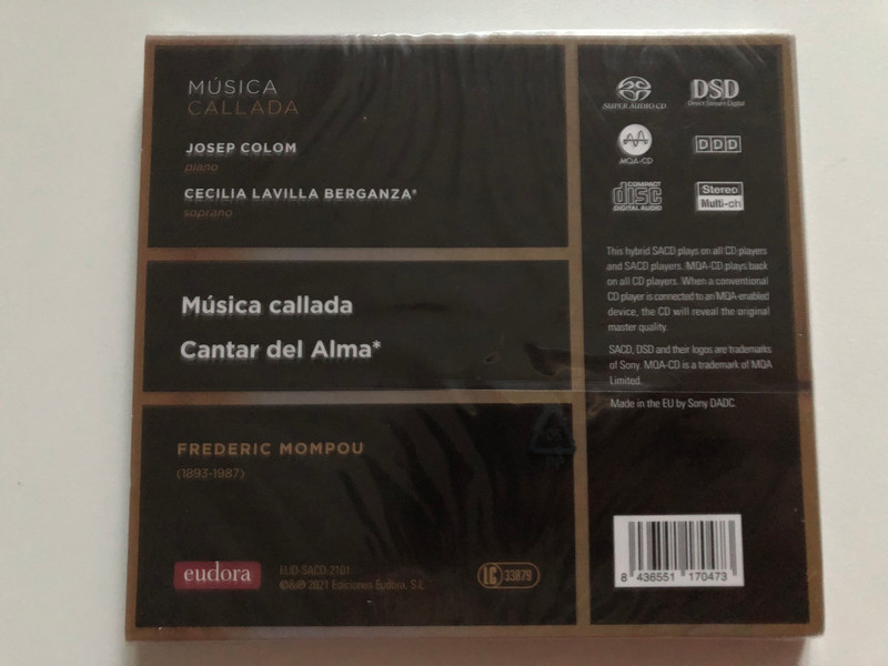 Música Callada - Frederic Mompou, Josep Colom / Eudora Records Hybrid CD 2021 Stereo / EUD-SACD-2101