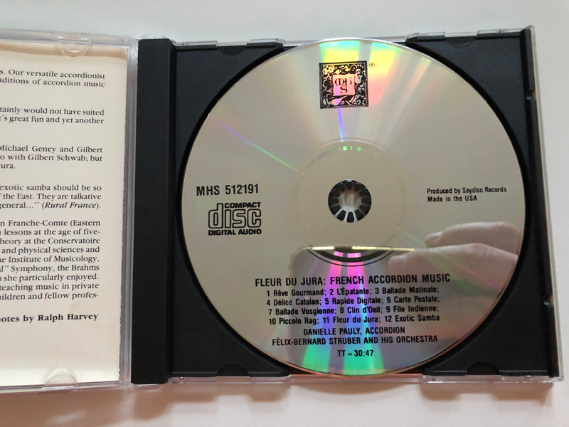 Fleur Du Jura (French Accordion Music) - Danielle Pauly (accordion), Félix-Bernard Struber And His Orchestra / Musical Heritage Society Audio CD 1988 / MHS 512191L