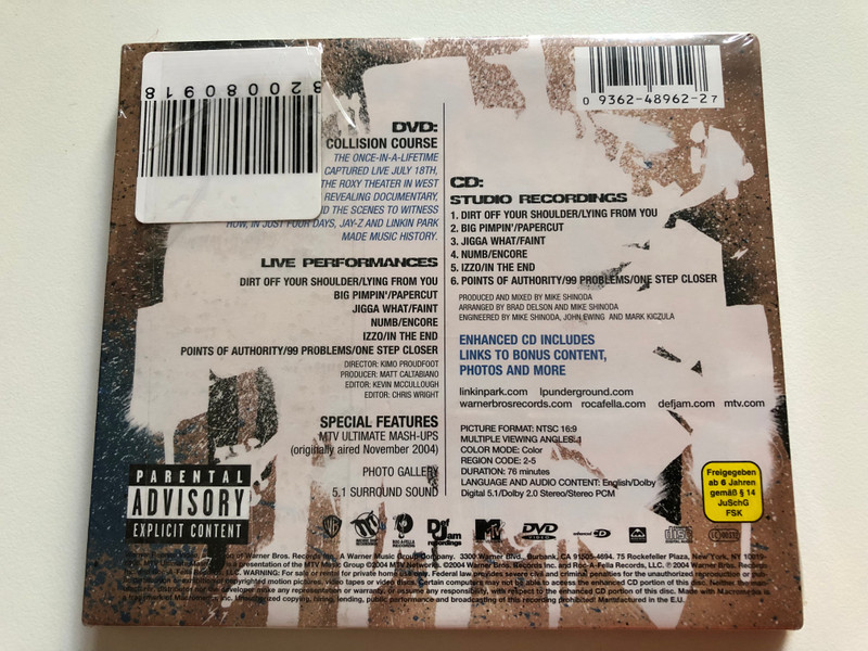 Jay-Z, Linkin Park – Collision Course / Warner Bros. Records Audio CD + DVD Video CD 2004 / 9362-48962-2