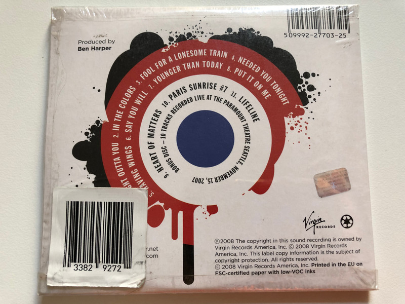 Ben Harper & The Innocent Criminals – Lifeline / New Tour Edition includes a Bonus Disc with 10 Live Tracks Recorded In Seattle On The Lifeline Tour / Virgin 2x Audio CD 2008 / 509992 27703 2 5
