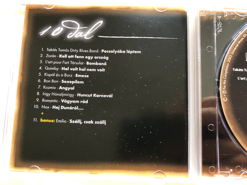 10ev - 10 dal / Hungarian Super Hits / Universal Music Hungary Audio CD 2003 / PRO 0103-2
