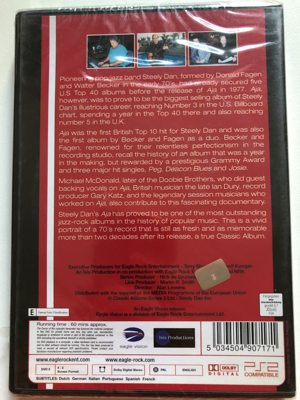 Steely Dan – Aja: Classic Albums / Featuring cuts from: Peg, Josie, Deacon Blues, Black Cow, Aja / Eagle Vision DVD Video CD / EREDV071