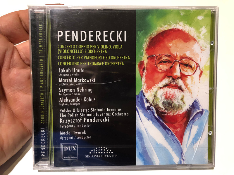 Penderecki - Double Concerto: Piano Concerto, Trumpet Concert / Jakub Haufa (violin), Marcel Markowski (cello), Szymon Nehring (piano), Aleksander Kobus (trumpet) / DUX Recording Producers Audio CD 2017 / DUX 1345