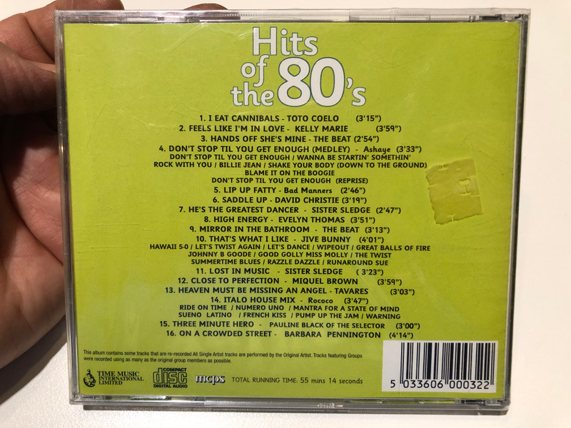 Hits Of The 80's / Bad Manners, Kelly Marie, Sister Sledge, and many more / 16 Classic Tracks / Time Music International Limited Audio CD / TMI003