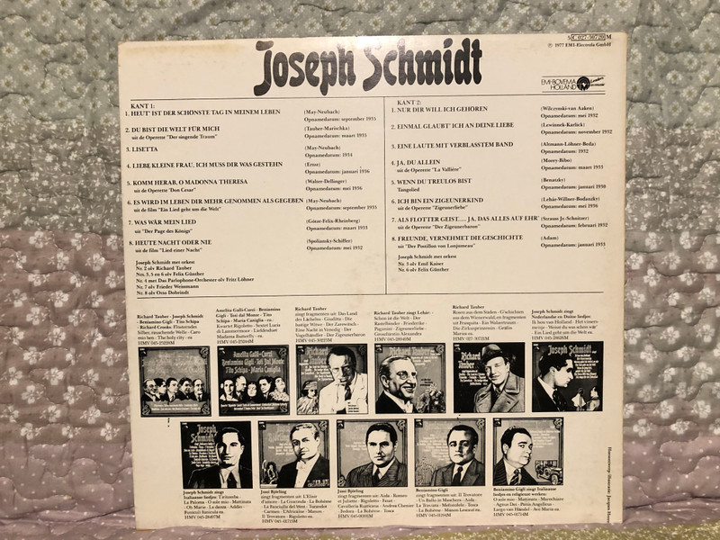 Joseph Schmidt Zingt - Heut' Ist Der Schönste Tag In Meinem Leben; Du Bist Die Welt Für Mich; Komm Herab, O Madonna Theresa; Heute Nacht Oder Nie; Wenn Du Treulos Bist / EMI LP / 5C 027-30720 M 