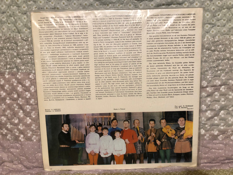 Fistulatores et Tubicinatores Varsovienses / Polskie Nagrania Muza LP Stereo / SXL 0521