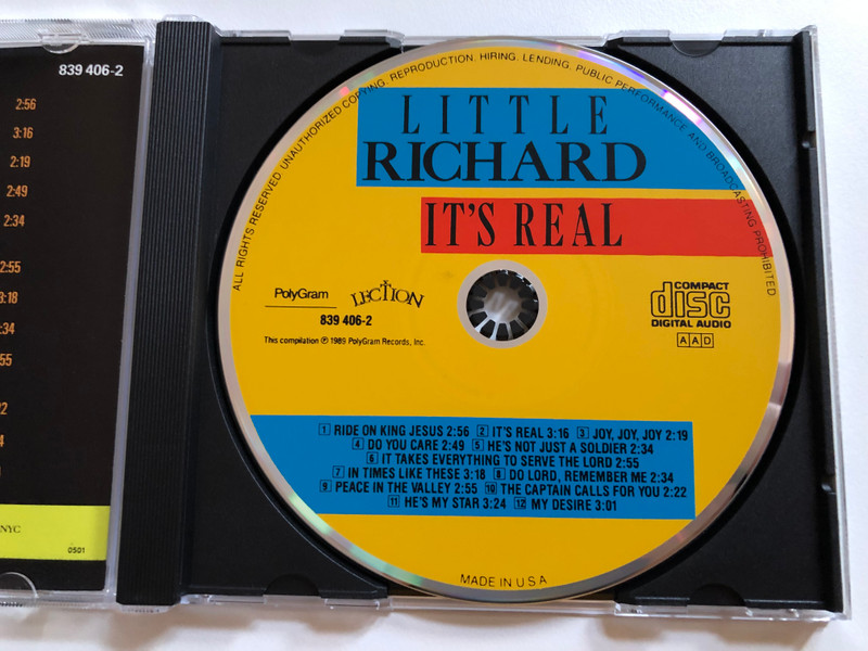 Little Richard – It's Real / Lection Records Audio CD 1989 / 839 406-2 (0422-839406-28)