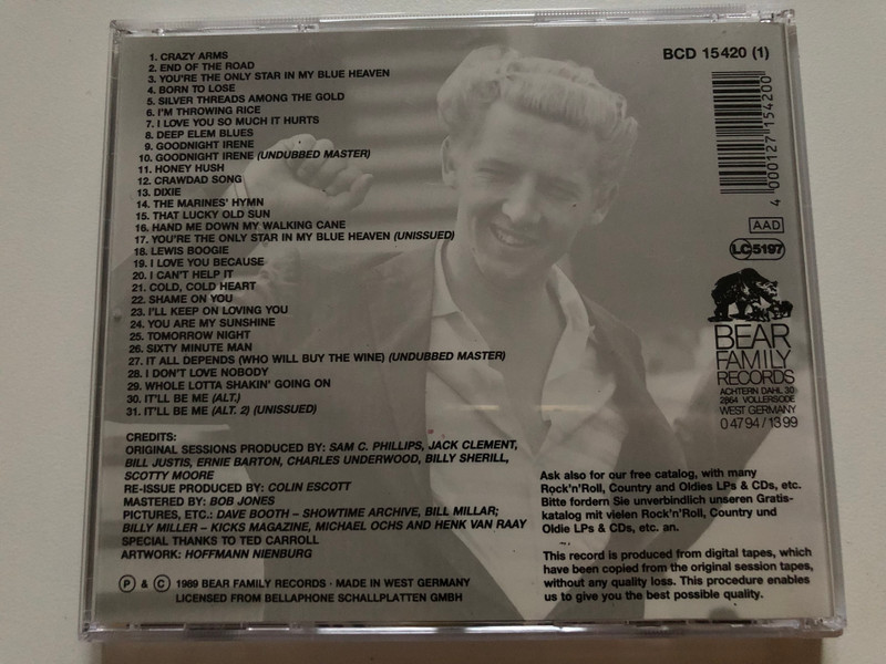 Classic Jerry Lee Lewis - The Definitive Edition Of His Sun Recordings 1956-1963 (Incl. Unissued Performances) / Bear Family Records 8x Audio CD, Box Set 1989 / BCD 15420 HH