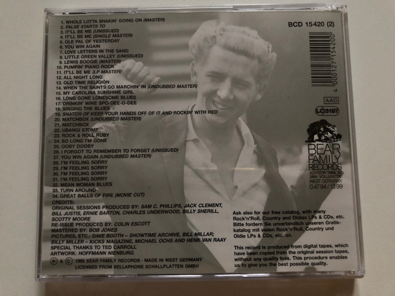Classic Jerry Lee Lewis - The Definitive Edition Of His Sun Recordings 1956-1963 (Incl. Unissued Performances) / Bear Family Records 8x Audio CD, Box Set 1989 / BCD 15420 HH