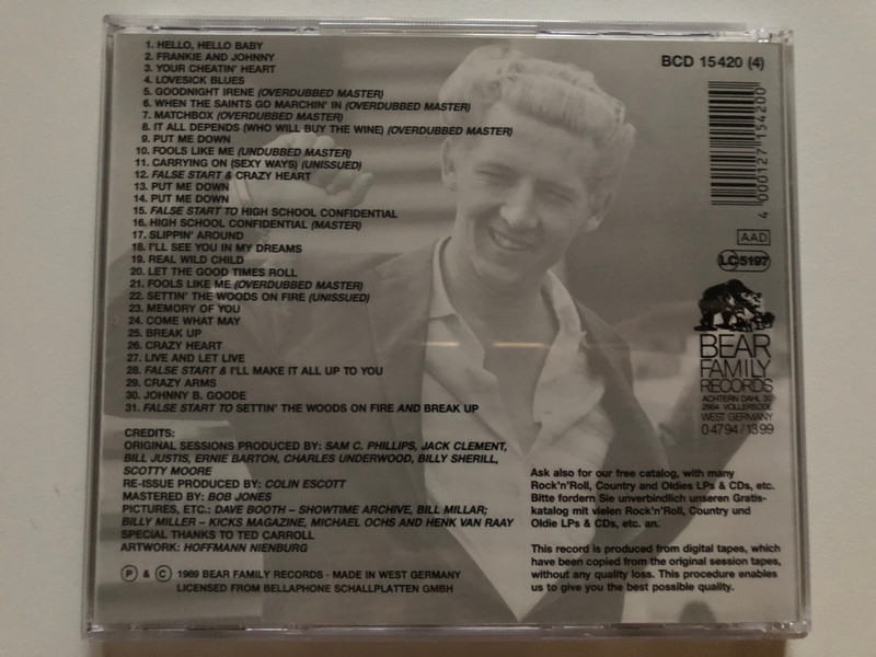 Classic Jerry Lee Lewis - The Definitive Edition Of His Sun Recordings 1956-1963 (Incl. Unissued Performances) / Bear Family Records 8x Audio CD, Box Set 1989 / BCD 15420 HH