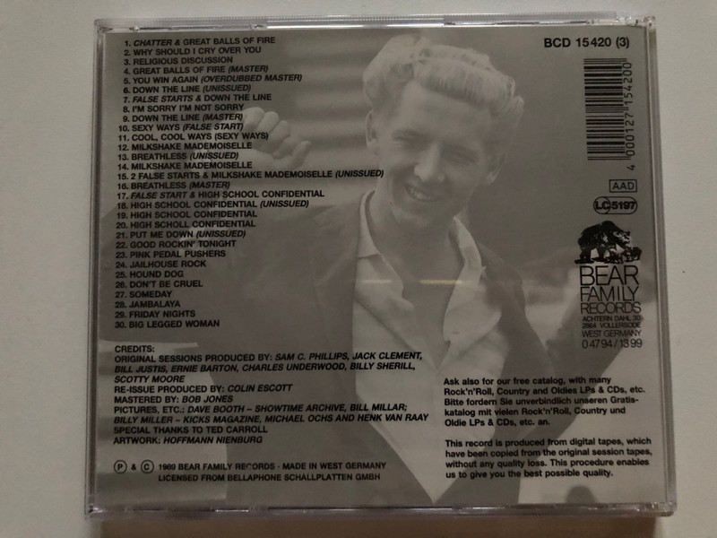 Classic Jerry Lee Lewis - The Definitive Edition Of His Sun Recordings 1956-1963 (Incl. Unissued Performances) / Bear Family Records 8x Audio CD, Box Set 1989 / BCD 15420 HH