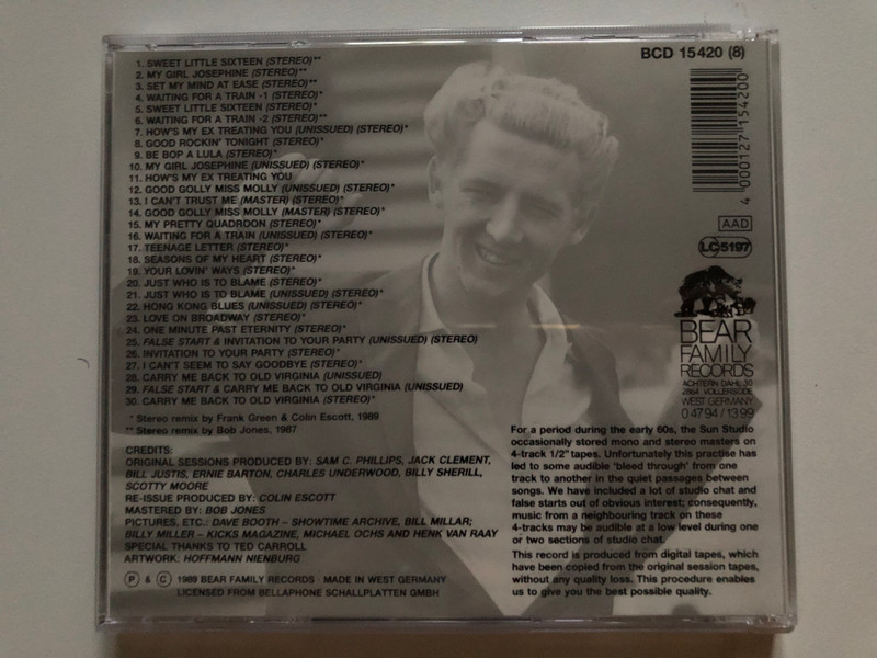 Classic Jerry Lee Lewis - The Definitive Edition Of His Sun Recordings 1956-1963 (Incl. Unissued Performances) / Bear Family Records 8x Audio CD, Box Set 1989 / BCD 15420 HH