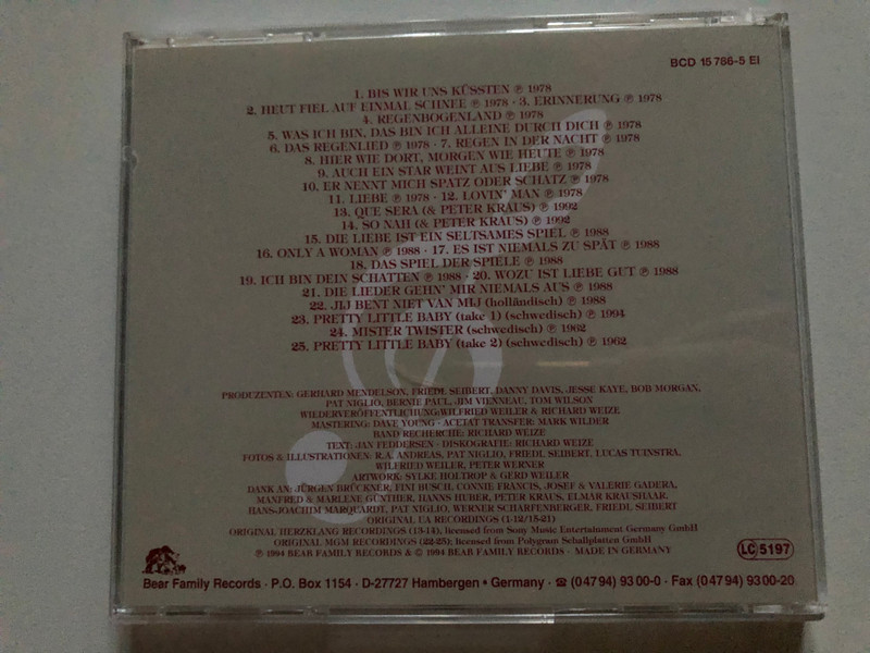 Connie Francis – Lass Mir Die Bunten Träume / Bear Family Records 5x Audio CD 1994 / BCD 15786 EI