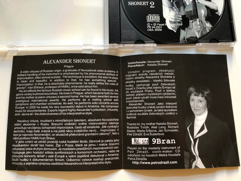 Jewish Violin In Prague 2 - Played By Alexander Shonert / Faust Records Audio CD 2009 / FR 34-2331