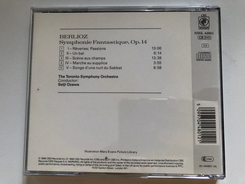 Berlioz: Symphonie Fantastique - Toronto Symphony Orchestra, Seiji Ozawa / Digitally Mastered / CBS Records 1989 / MBK 44801