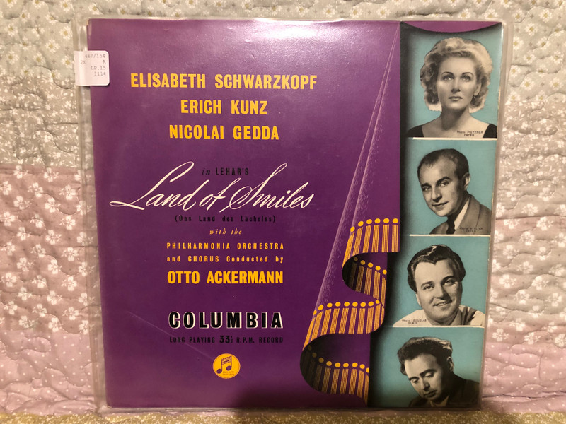 Elisabeth Schwarzkopf, Erich Kunz, Nicolai Gedda - in Lehar's Land Of Smiles (Das Land Des Lächelns) with the Philharmonia Orchestra And Chorus Conducted By Otto Ackermann / Columbia 2x LP / 33CX 1115