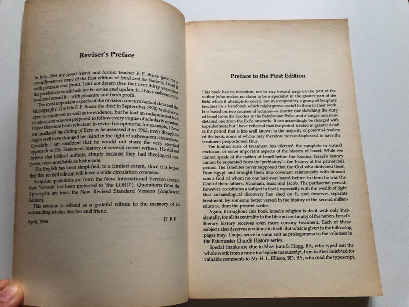 Israel and the Nations / The History of Israel from the Exodus to the Fall of the Second Temple / Author: F. F. Bruce / Revised by David F. Payne (9780853647621)