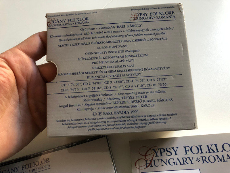 Gypsy Folklore - Hungary and Romania I- X. Collected by Karoly Bari Károly / Audio CD Box 1999 / Cigány Folklór Magyarország es Románia 