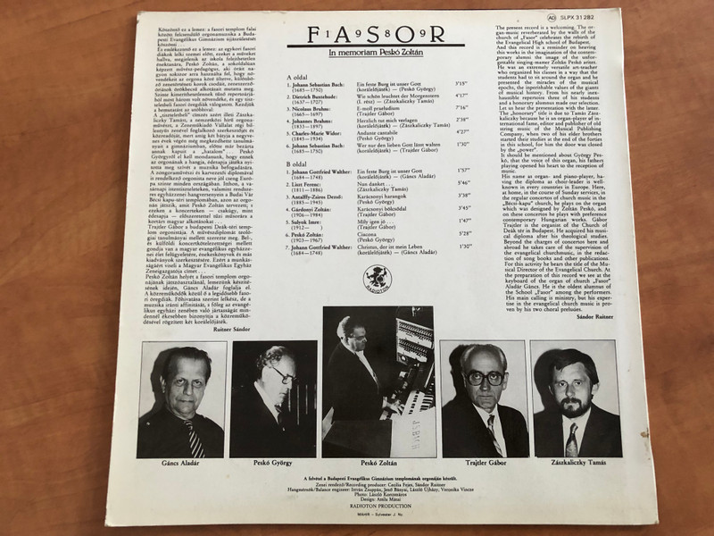 Fasor 1989 - In Memoriam Peskó Zoltán / Radioton LP / SLPX 31282