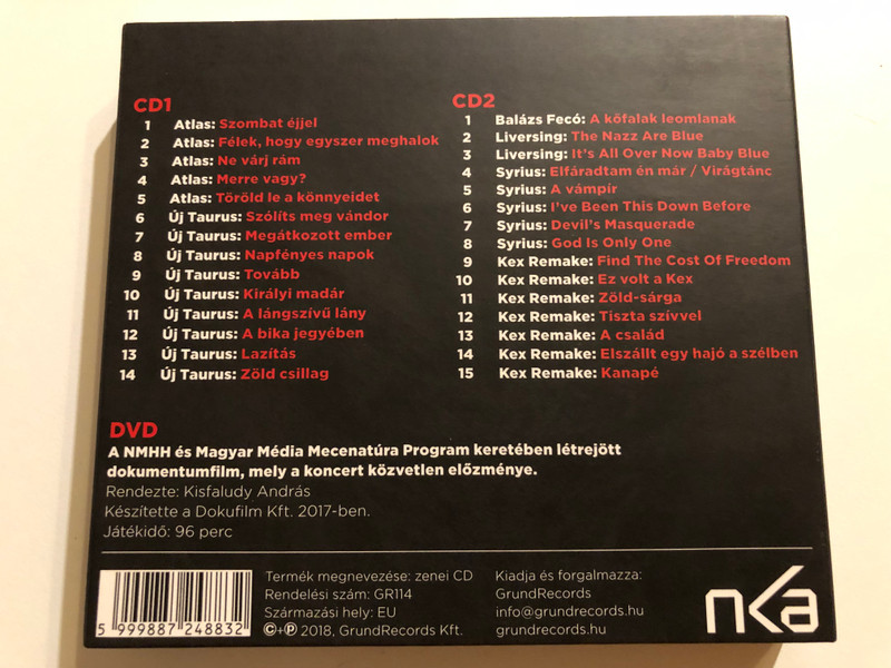 Elhallgatott Zenekarok - A 60-as, 70-es Evekbol... / Koncertfelvetel Mom Kulturalis Kozpont 2016.12.03. / Atlas; Új Taurus; Balázs Fecó; Liversing; Syrius; Kex Remake / GrundRecords 2x Audio CD + DVD Video 2018 / GR114