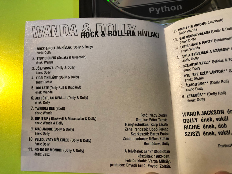 Wanda & Dolly – Rock & Roll-ra Hívlak! / Wanda Jackson és a Dolly Roll / Python Audio CD 1991 / PSCD 001 (PSCD 001)