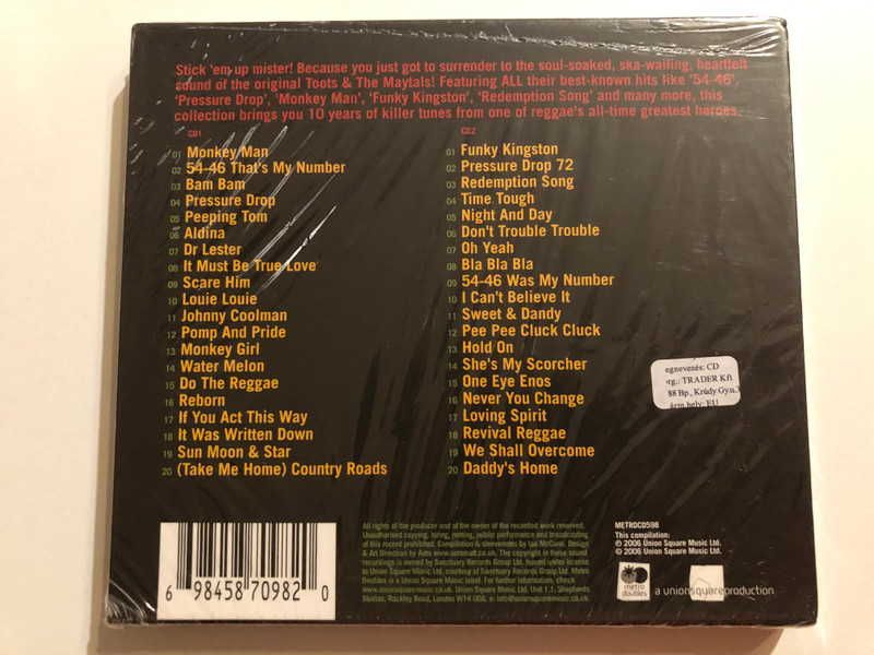 Toots & The Maytals – The Essential Collection / Union Square Music 2x Audio CD 2006 / METRDCD598