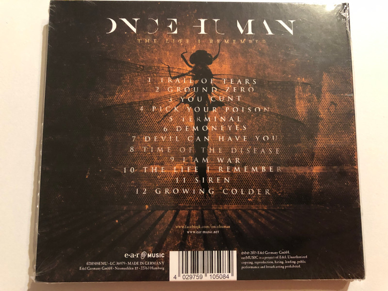 Once Human – The Life I Remember / Ex-Machine Head & Soulfly Guitarist Logan Mader Returns With His New Band Once Human! / Ear Music Audio CD 2015 / 0210508EMU