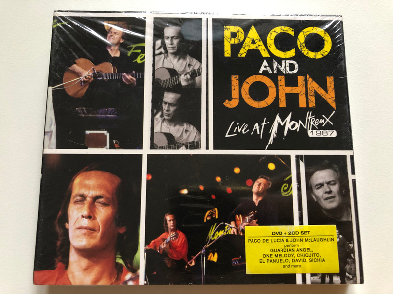 Paco And John Live At Montreux 1987 / Paco De Lucia & John McLaughlin perform Guardian Angel; One Melody; Chiquito; El Panuelo; David; Sichia; and more / Eagle Vision 2x Audio CD + DVD Video CD 2016 / EAGDV059