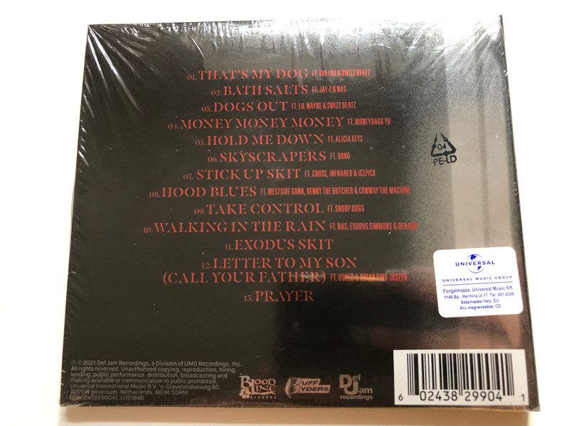 DMX – Exodus / The Celebrated Masterpiece, Executive Produced By Swizz Beatz, Features ''Bath Salts'' Ft. Jay-Z And Nas; ''Dogs Out'' Ft. Lil Wayne; ''Hood Blues'' Ft. Westside Gunn / Def Jam Recordings Audio CD 2021 / 00602438299041