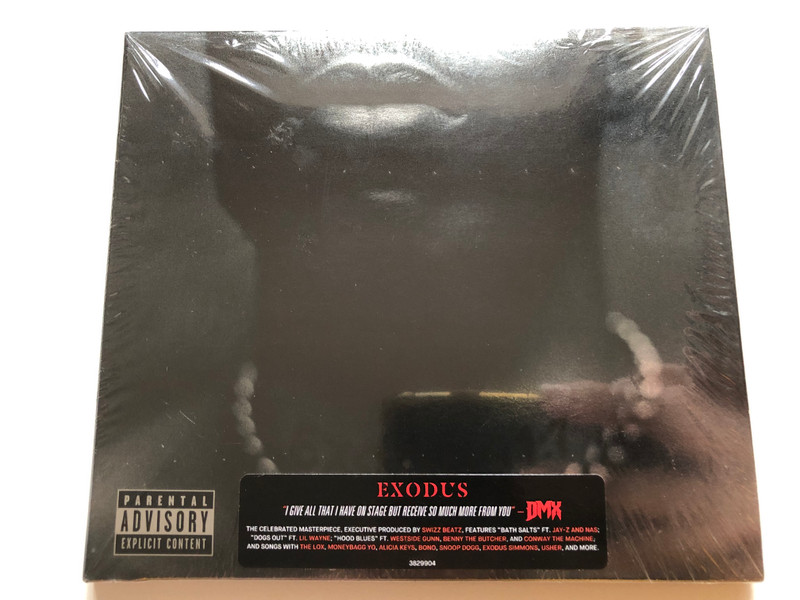 DMX – Exodus / The Celebrated Masterpiece, Executive Produced By Swizz Beatz, Features ''Bath Salts'' Ft. Jay-Z And Nas; ''Dogs Out'' Ft. Lil Wayne; ''Hood Blues'' Ft. Westside Gunn / Def Jam Recordings Audio CD 2021 / 00602438299041