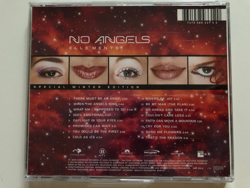 No Angels – Elle'ments / Special Winter Edition / Cheyenne Records Audio CD 2001 / 589 331-2