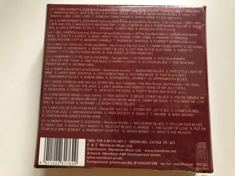 Existentialism - With Chris Barber, Papa Bue, Monty Sunshine, Ken Colyer, Edmond Hall, Jack Teagarden, a. m. o. / Revival Jazz Of The 60's / Membran Music Ltd. 10x Audio CD, Box Set / 231762