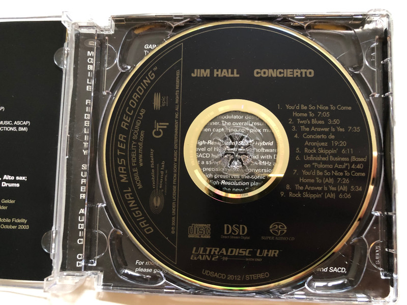 Jim Hall – Concierto / Original Master Recording / Paul Desmond, Chet Baker, Ron Carter, Steve Gadd, Roland Hanna / Mobile Fidelity Sound Lab Hybrid Disc 2003 Stereo / UDSACD 2012