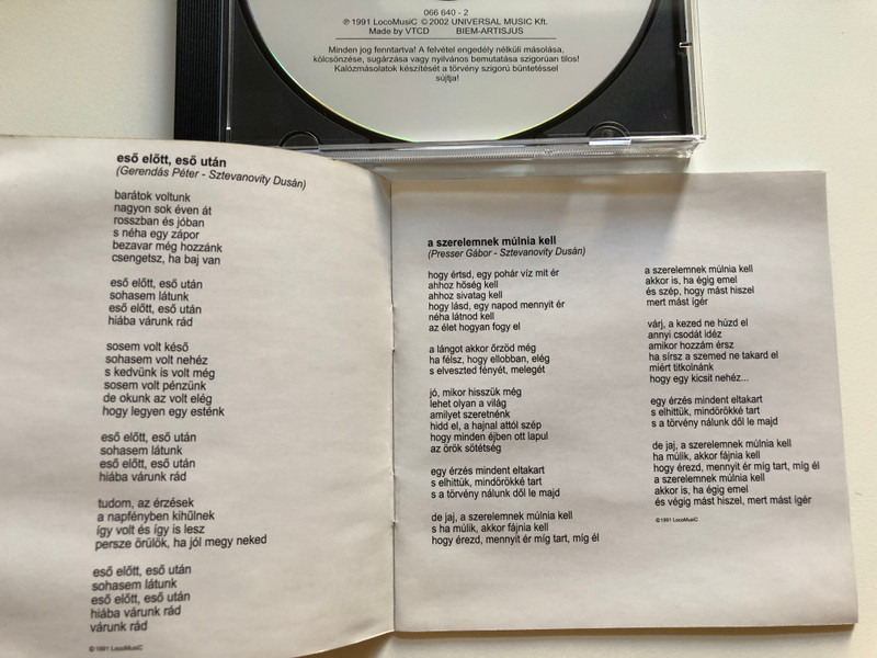 Zorán – Az Élet Dolgai / LocoMusiC Audio CD 2002 / 066 640-2