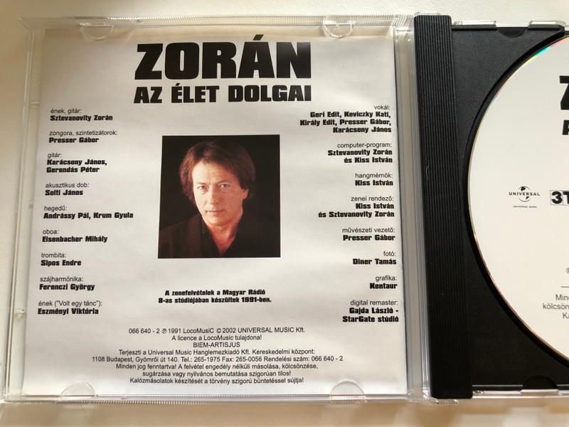 Zorán – Az Élet Dolgai / LocoMusiC Audio CD 2002 / 066 640-2