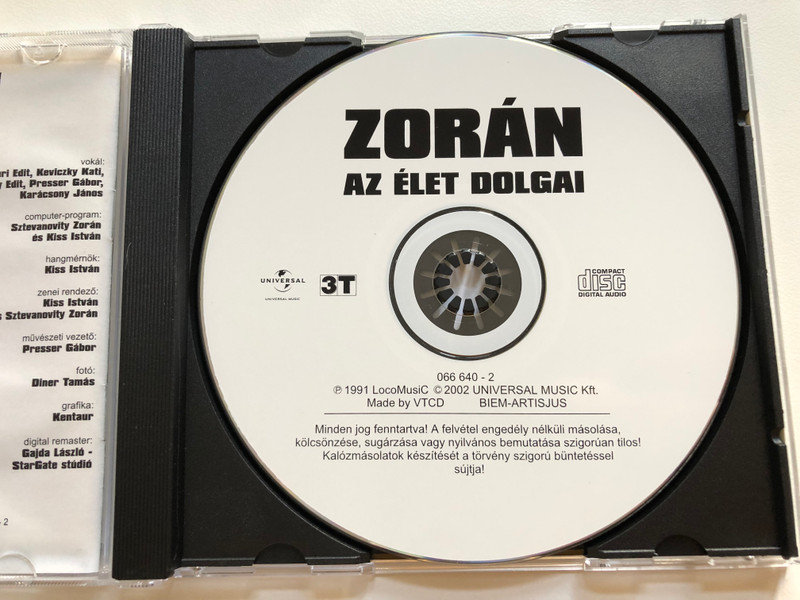 Zorán – Az Élet Dolgai / LocoMusiC Audio CD 2002 / 066 640-2