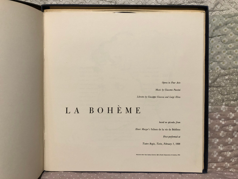 Puccini – La Bohème / Victoria De Los Angeles, Jussi Bjoerling, Robert Merrill, Lucine Amara, Giorgio Tozzi, Sir Thomas Beecham, Bart. / RCA Victor Red Seal 2x LP, Box Set / LM-6042