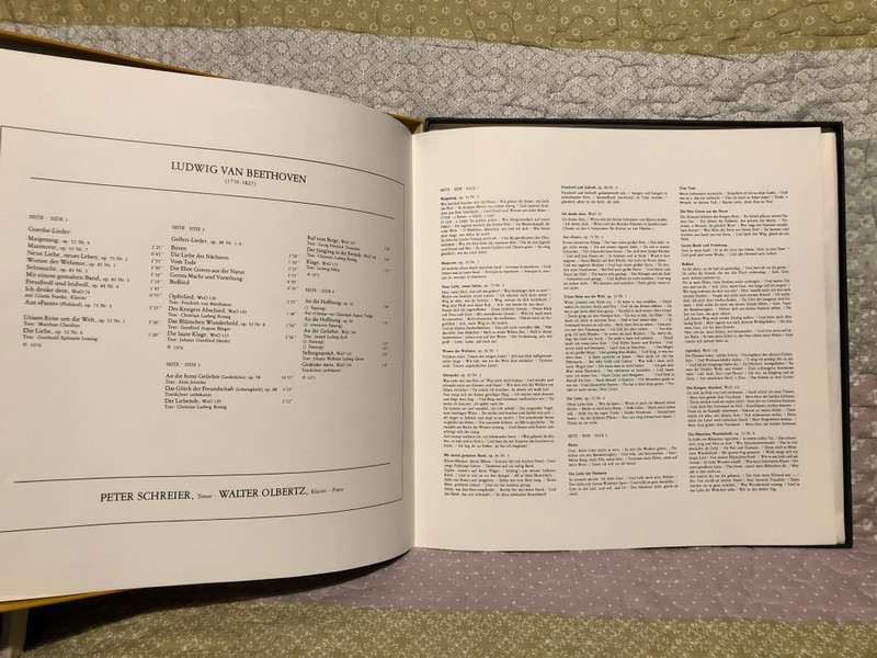 Peter Schreier: Beethoven-Lieder - An Die Ferne Geliebte; Maigesang; Die Liebe; Flohlied; u. a. / Telefunken 2x LP, Stereo, Box Set 1976 / 6.35575