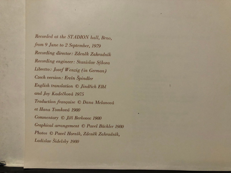 Smetana: Dalibor - Vilém Přibyl, Eva Děpoltová, Václav Zítek, Naďa Šormová, Brno State Philharmonic Orchestra, Václav Smetáček / Supraphon 3x LP, Stereo, Box Set 1980 / 1416 2921-3 QG
