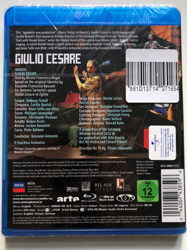 Giulio Cesare - Handel / Il Giardino Armonico - Giovanni Antonni / Blu-ray (044007438596)