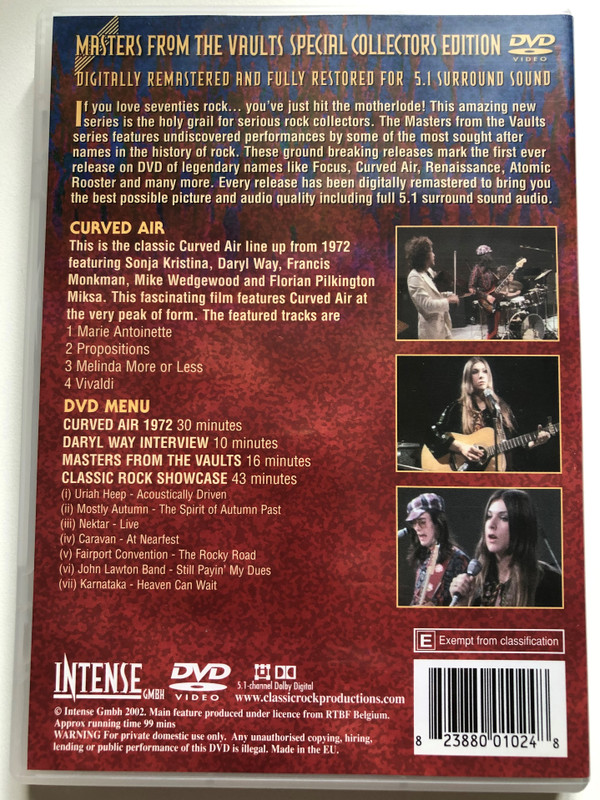 CURVED AIR - Masters From The Vaults / DVD (823880010248)