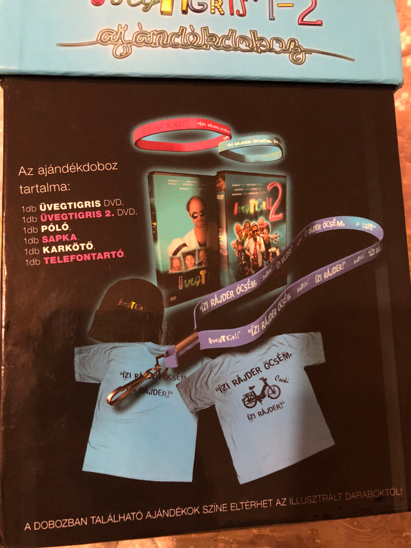 Üvegtigris 1-2. díszdoboz DVD Gift Box - Ajandekdobz - T-Shirt, Sapka, Karkoto, Telefontarto / Csuja Imre, Gáspár Sándor, Reviczky Gábor, Rudolf Péter (5999544259263)