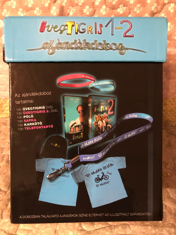 Üvegtigris 1-2. díszdoboz DVD Gift Box - Ajandekdobz - T-Shirt, Sapka, Karkoto, Telefontarto / Csuja Imre, Gáspár Sándor, Reviczky Gábor, Rudolf Péter (5999544259263)