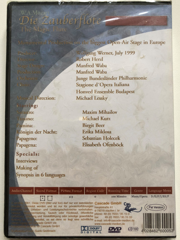 Mozart: Magic Flute / DVD (4028462600053)