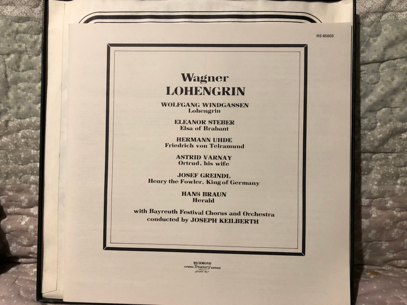 Wagner: Lohengrin - Steber, Windgassen, Varnay, Uhde, Bayreuth Festival Orchestra, Keilberth / Richmond 5x LP, Box Set, Mono / RS 65003 