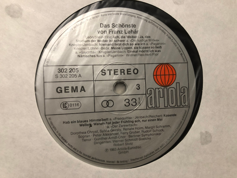 Das Schönste Von Franz Lehár / Ariola 2x LP, Box Set, Stereo 1983 / 302 206-420