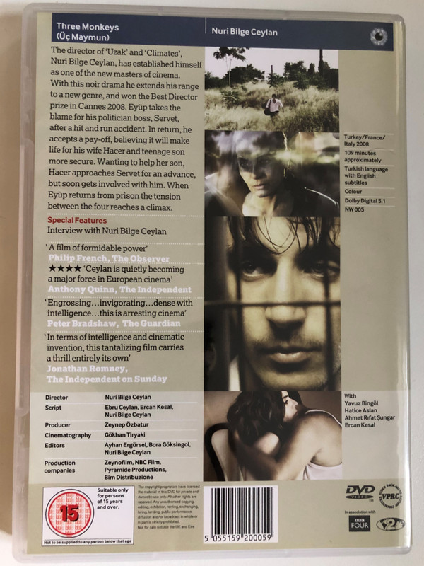 Three Monkeys / Actors: Yavuz Bingol, Hatice Aslan / Director, Editor, Producer, Writer: Nuri Bilge Ceylan / DVD 2008 (5055159200059)