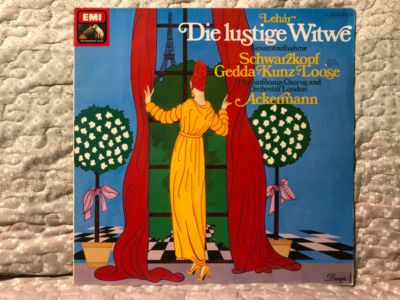 Lehár: Die Lustige Witwe (Gesamtaufnahme) - Schwarzkopf, Gedda, Kunz, Loose / Philharmonia Chorus And Orchestra, London; Ackermann / Dacapo 2x LP / 1C 149-03 116/17 M